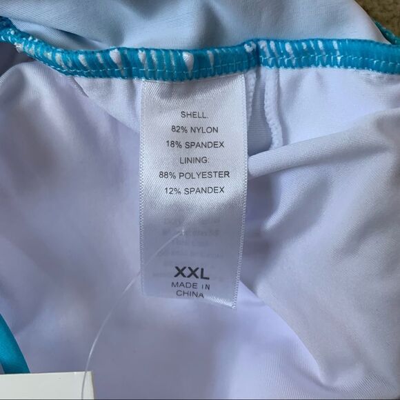 NWT Blue Floral High Neck Adjustable Straps Hot Pink Low Waist Bottoms Tankini - Picture 9 of 10